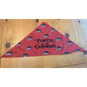 Disney Pirates of the Caribbean Mickey Mouse Red Triangle Bandana Kerchief